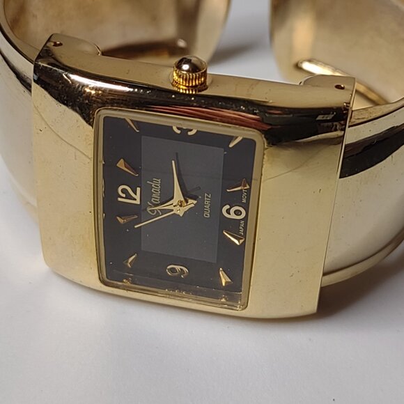 Small 5.5 Inch Xanadu Gold Tone Cuff Watch - Picture 7 of 10